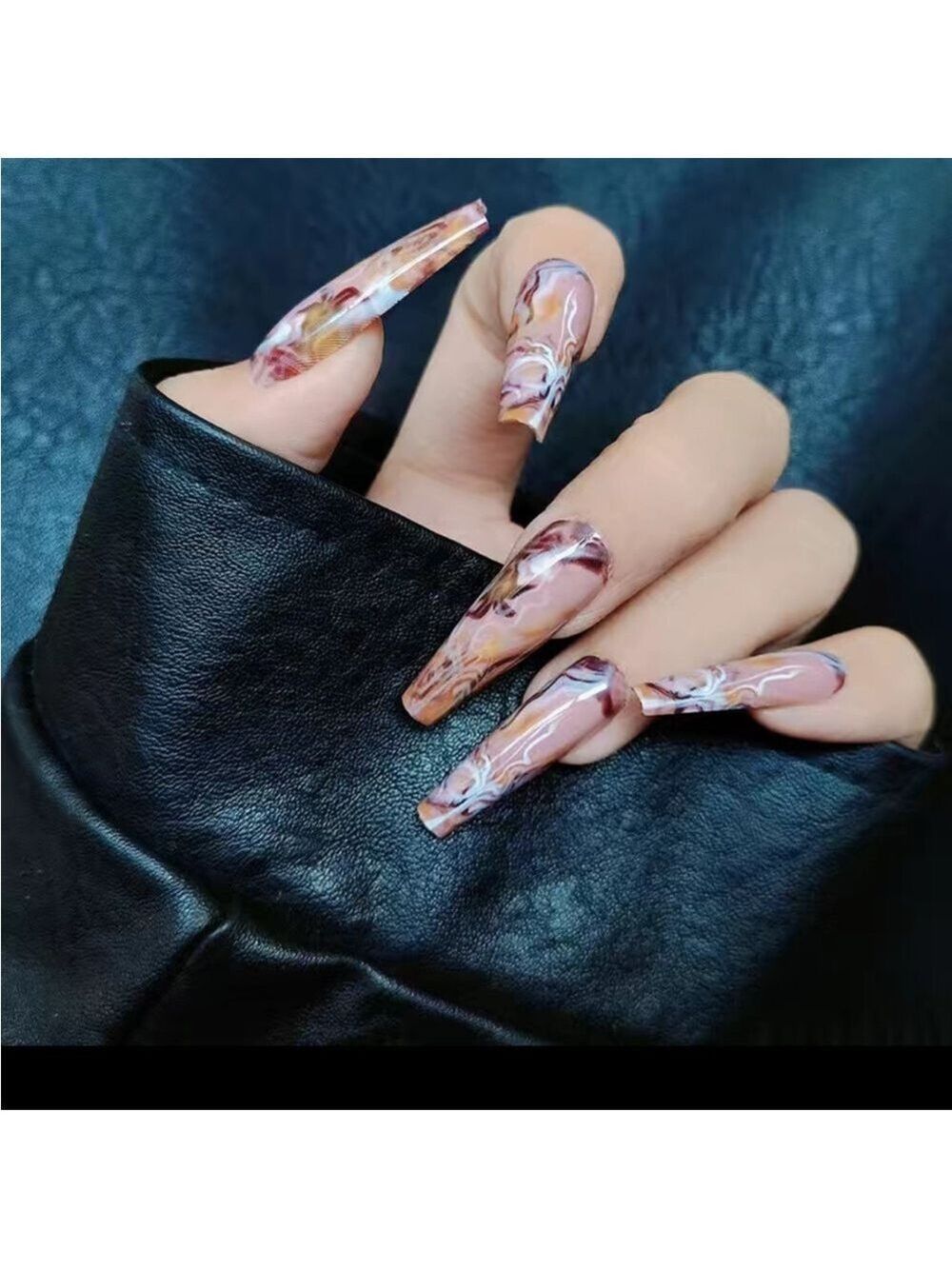 Marble Swirl - Nail Junkie - full artificial nail set